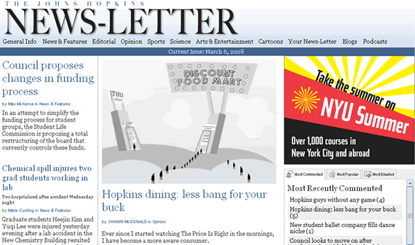 My op-ed on the front page of the news-letter web site